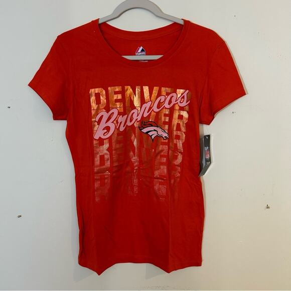 NFL Women's Majestic Franchise V Denver Broncos Tee Shirt Top Size Medium - Picture 2 of 5